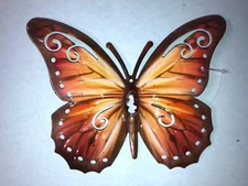 HOME GARDEN POOL YARD - BUTTERFLY WALL DECOR 71274 YELLOW/ BROWN MULTI NEW