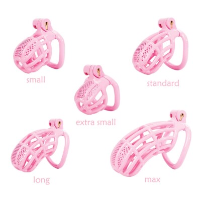 Cobra Male Breathable Chastity Cage Device Men Resin Mamba Locking Belt 4 Rings