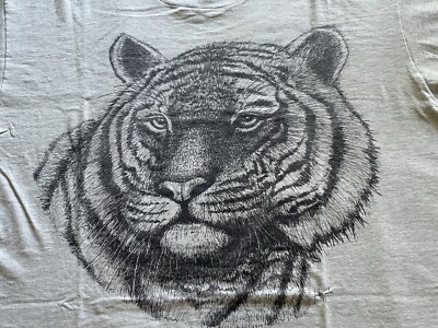 VTG 90 s Single Stitch Tiger Tshirt Glenda Parker XL Gray Best Tag