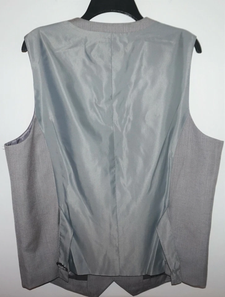 Perry Ellis Vest Tall XLT Slim Fit Brushed Nickel Silver Herringbone NWT (V-94) - Image 4 of 4