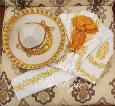 Free Shipping  Our Lady of Guadalupe Beautiful 6 Pieces Boy White Charro Suit