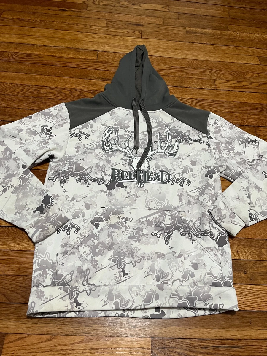 RedHead Hoodie Sweatshirt Mens Size Small Gray White Viper Camouflage Camo