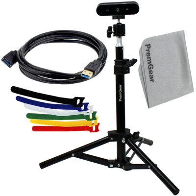 Extendable Desktop Tripod, Extension Cable, Cord Ties for Logitech