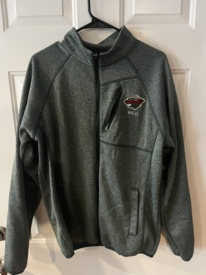 Mens NHL Minnesota Wild 1/4 Zip Embroidered Pullover Sweatshirt Medium