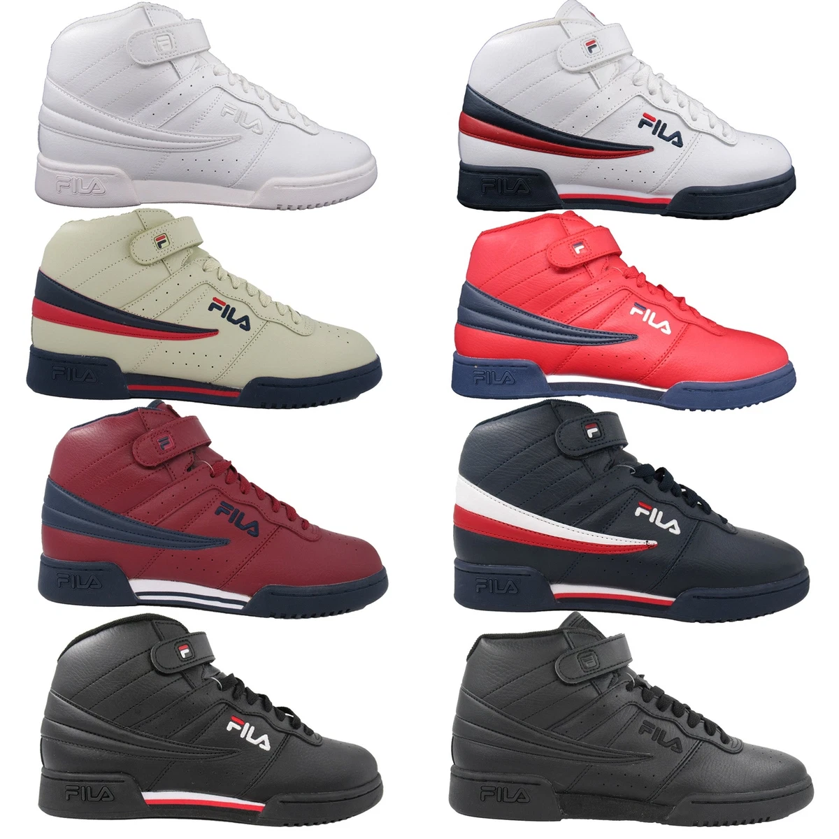 Fila Mens F13 F-13 Leather High Mid Top Basketball Shoes eBay