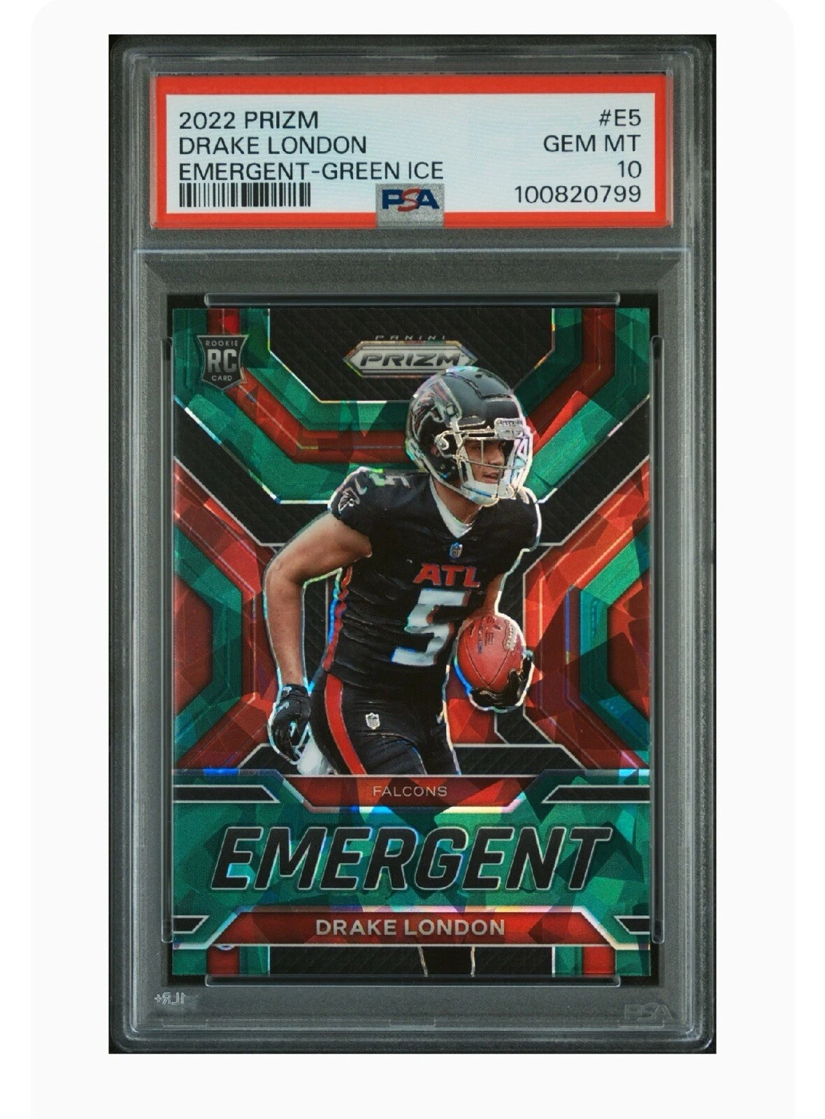 Drake London Panini Prizm Emergent #E5 Green Ice