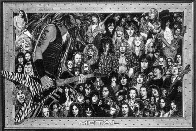 HEAVY METAL - MUSIC ART COLLAGE POSTER 24x36 - M805