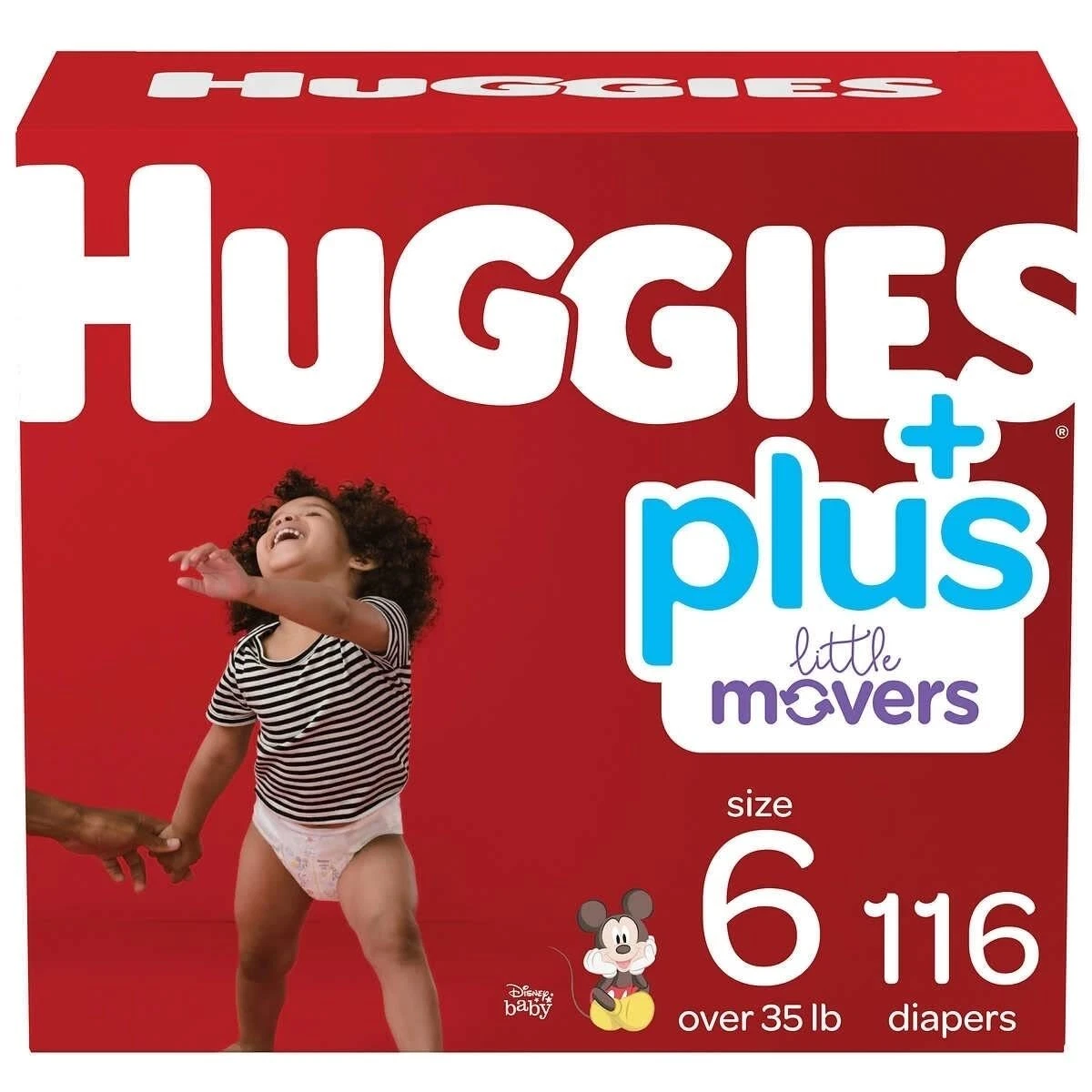 Huggies Plus Diapers, Size 6 (35+ Pounds), 116 Count