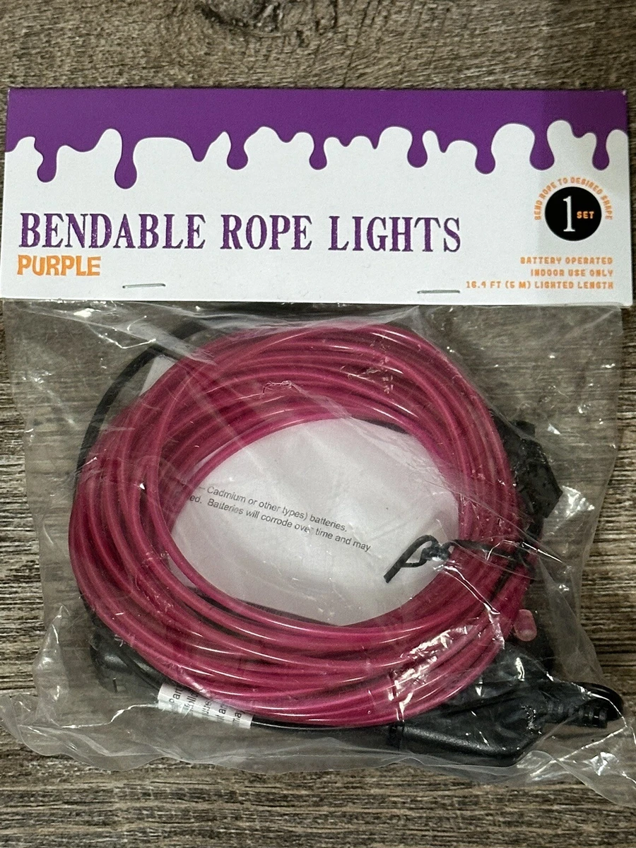 Target Bendable Rope Lights 1 Set Battery Operated Purple Indoor Use New 16 Feet