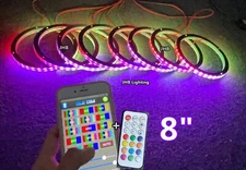 JHB 8PCS 8" Multiple Color CHASING FLOW LED Car Sound Subs Speaker Rings Lights