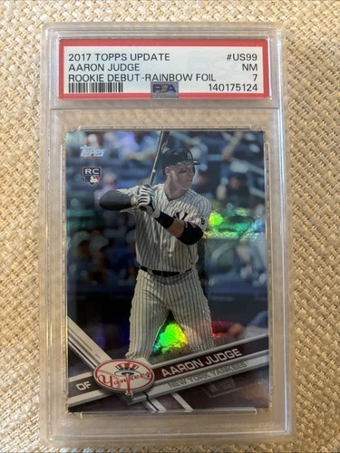 2017 Topps Update Series - Rookie Debut Aaron Judge #US99 Rainbow Foil PSA 7