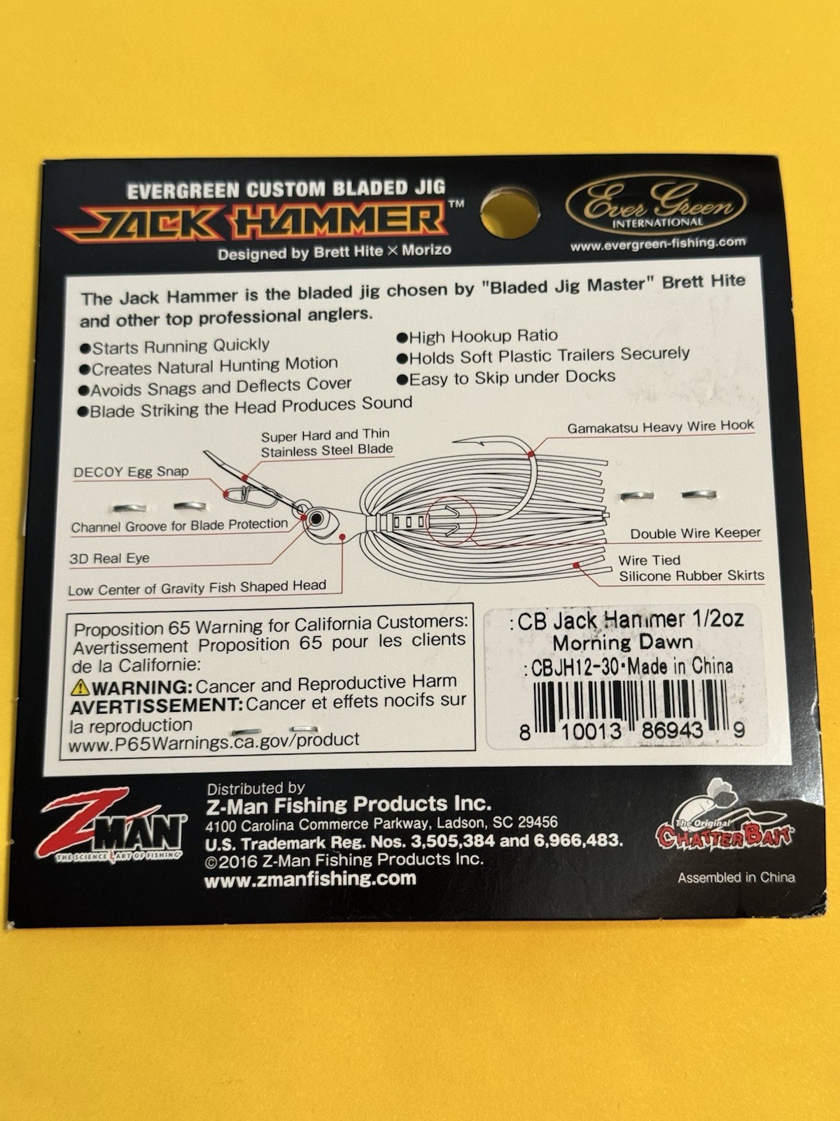 Lot Of 2  Z-man Jackhammer Chatterbait  1) 3/8oz - 1) 1/2oz  Morning Dawn - Image 6