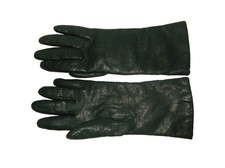 VTG Women's Charcoal Black Leather Lined Gloves 6-1/2