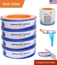 Affordable 4-Pack Diaper Genie Refills - Heavy-Duty Plastic, Fresh Scent