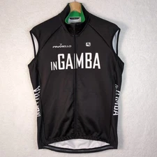 Giordana Cycling Jersey Large InGAMBA Race Cut Made Italy Thermal Lined Vest Zip
