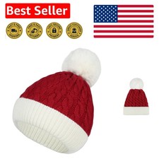 Christmas Knitted Hat for Toddler Baby Soft Warm Baby Beanie Santa Hat Red        