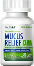 HealthA2Z Mucus Relief DM Dextromethorphan HBr 20mg Guaifenesin 400mg No
