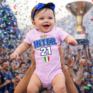 Body Tutina Neonato Celebrativo Inter Campione d'Italia Campionato 2026 Tifosi