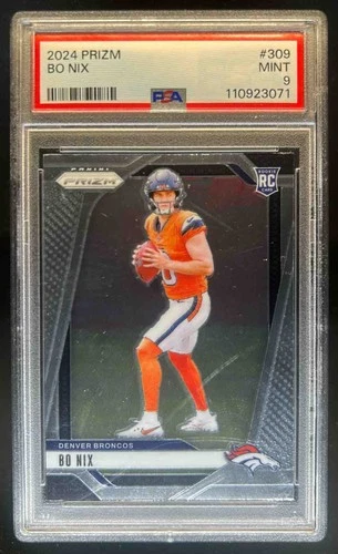 2024 Prizm Bo Nix RC Rookie #309 Broncos PSA 9