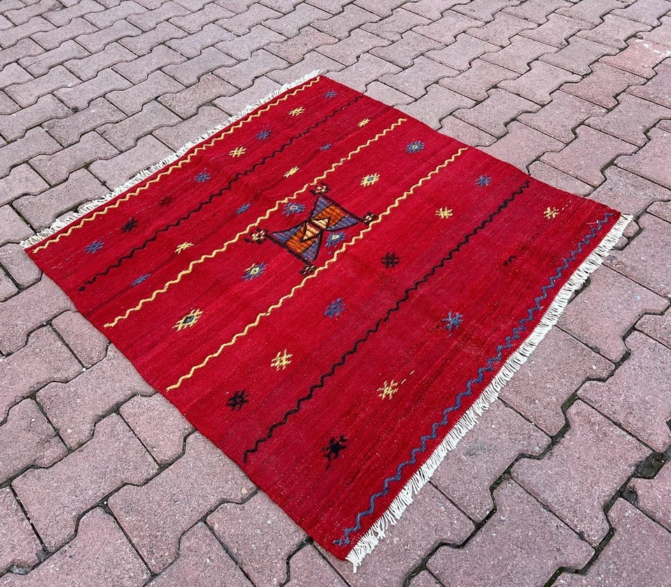 3.1 x 3.2 ft  Turkish Oushak Vintage Small Handmade Rug - Image 2 of 4