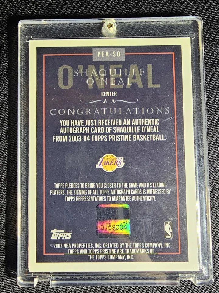 Lakers Auto Shaquille O'Neal Shaq 2003 TOPPS PRISTINE BASKETBALL PEA S0 0169004 - Image 2 of 2
