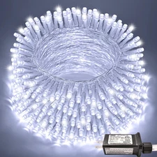66ft 200 LED White Christmas Lights Indoor/Outdoor, Connectable Twinkle Lights,