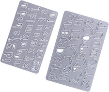 62 St&uuml;ck Stanzschablone Buchstaben+Zahlen Set Metall Stanzformen Alphabet Gro&szlig; u