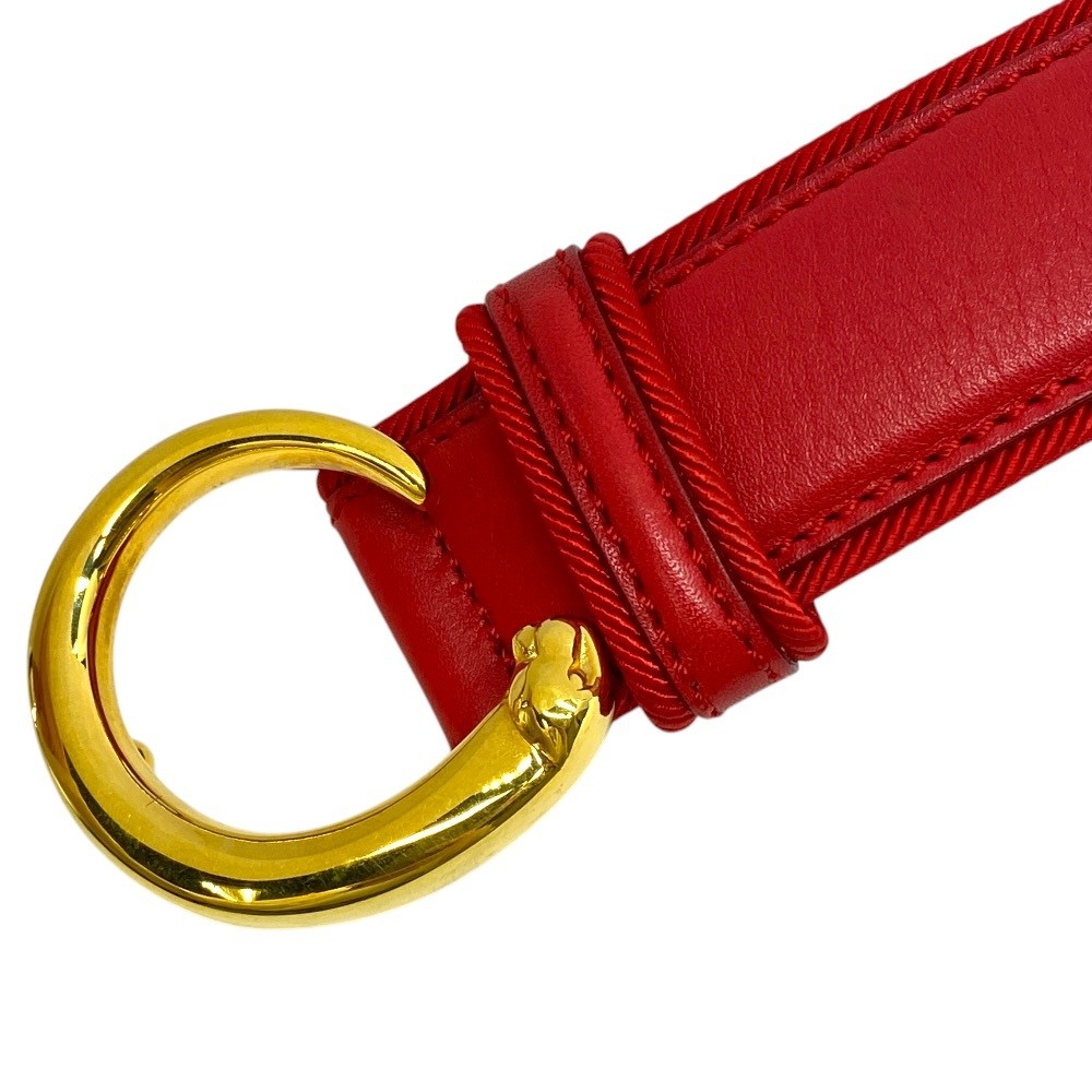 Cartier Panthere Belt Red Gold Leather Logo Size M Vintage Luxury