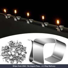 100 Pcs Lights Gutter Hook Clips for Hanging Outdoor Holiday Galvanized Lights R