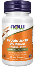 NOW FOODS Probiotic-10 25 Billion 30 Veg Caps. 01/2026