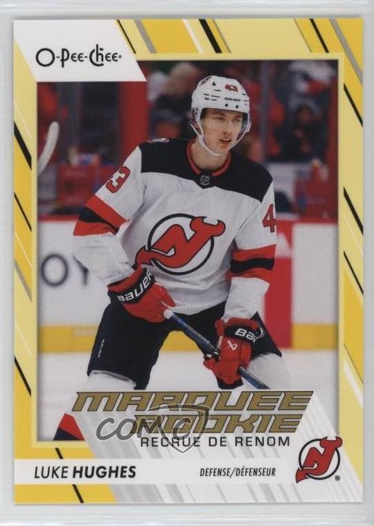 2023-24 O-Pee-Chee Marquee Rookie Yellow Border Luke Hughes #572 Rookie RC 14co
