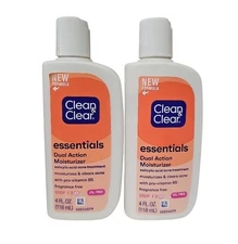 2x Clean & Clear Essentials Dual Action Facial Moisturizer w Acne Medication 4oz