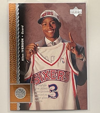 Allen Iverson 1996-97 Upper Deck Rookie Card #91 Philadelphia 76ers RC. rookie card picture