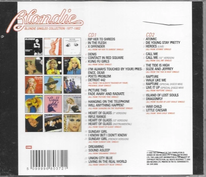 BLONDIE - Singles Collection 1977-1982 - RARE 2 CD Set - Image 2 of 2