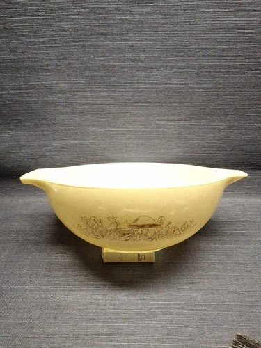 Vintage Pyrex Cinderella Nesting Mixing Bowl Forest Fancies Mushroom 444 4QT EUC