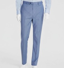 Calvin Klein Men's Blue Flat-Front Stretch X Slim-Fit Dress Pants Size 34W 34L
