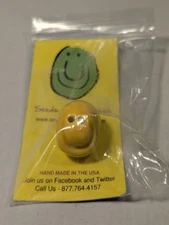 Seeds of Happiness Yellow Sculpture Happy Face Smiley Clay Art Mark Borella