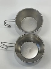 Ever New Stainless Steel Sierra 8oz Cups Mugs Made In Japan Camping Set Of 2