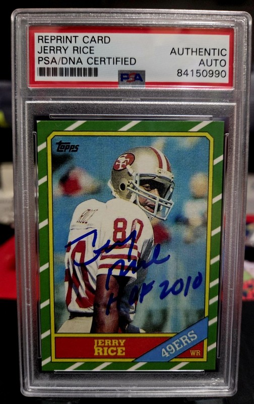 1986 REPRINT Jerry Rice #161 PSA/DNA Authentic Autograph