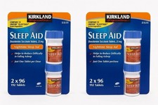 2 PACK Kirkland Sleep Aid 192 Tablets Doxylamine Succinate 25 Mg 4 BOTTLES