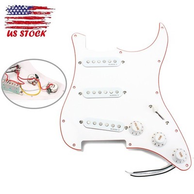 SSS White & Red 3 Ply Pickguard Alnico V Pickup for Stratocaster Strat ST USA