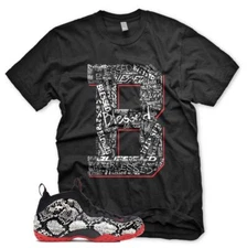New "B" BLESSED T Shirt for N Foamposite Snakeskin Habanero