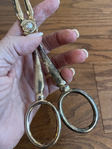 Vintage Silver Plated Serving Tongs Scissor Style E.P. Zinc Pastry Server Italy - Picture 5 of 10