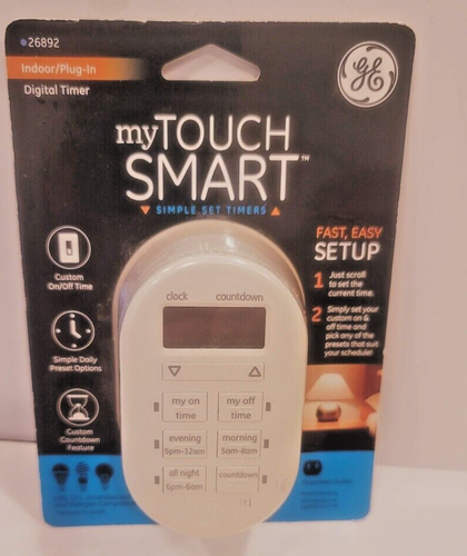 My Touch Smart By Jasco GE 26892 Indoor Simple Plug-In Digital Timer White - 第 1/5 張圖片