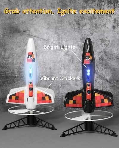 Rocket Launcher for Kids, Motorized Air Rocket Outdoor Toy with LED Light - Picture 4 of 6