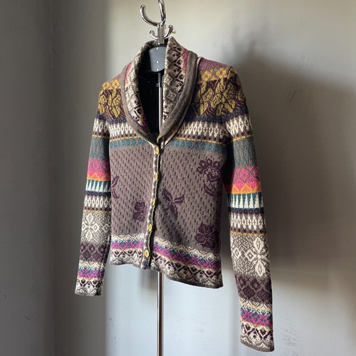 Ivko Women’s Colorful Wool/Nylon Shawl Collar Cardigan – Size 38EU / 6US / 10UK - Picture 4 of 14
