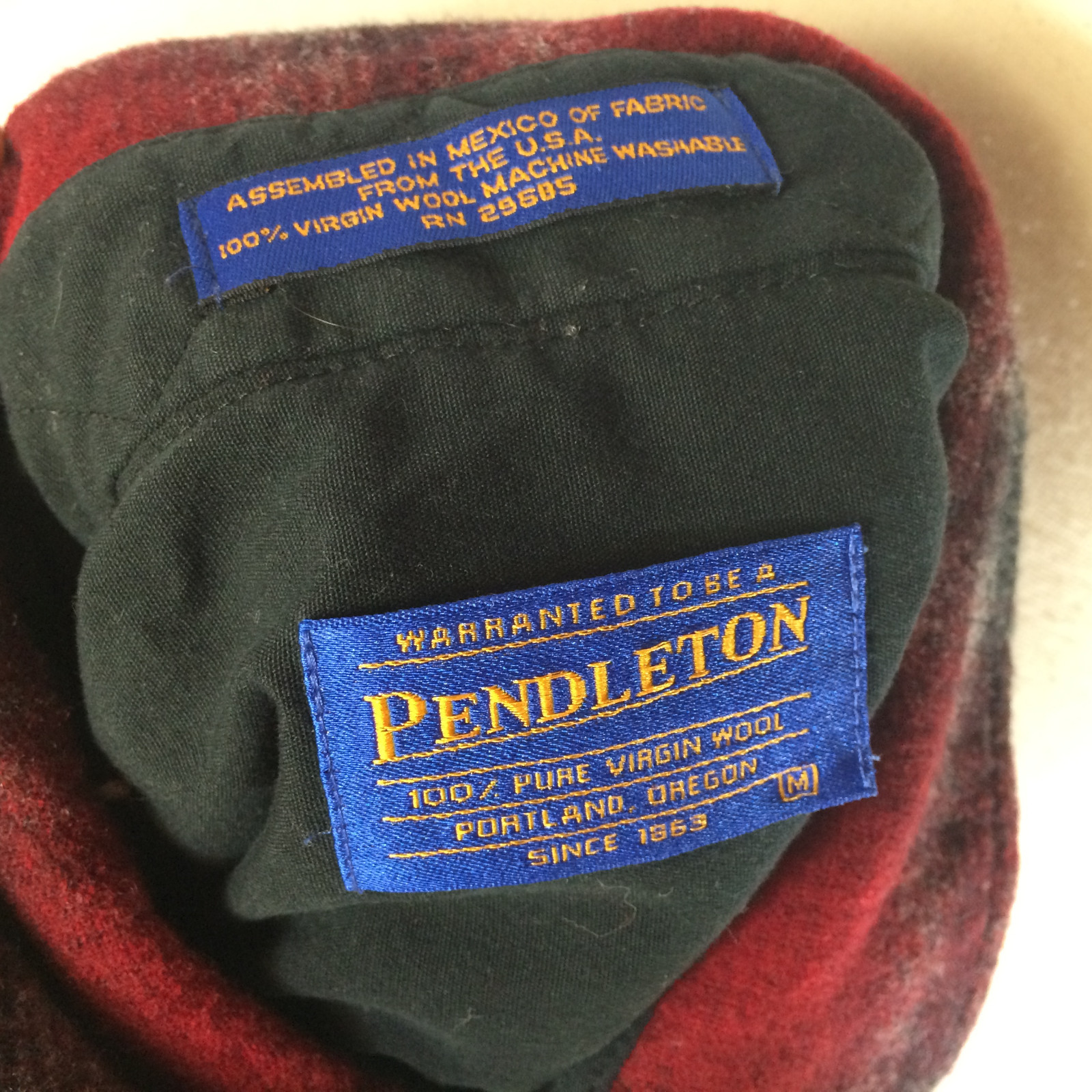 Mens Pendleton Red Buffalo Shadow Plaid Virgin Wo… - image 5