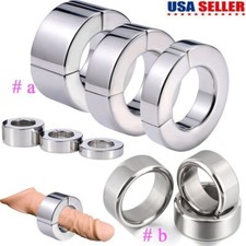 Heavy Duty Magnetic Stainless steel Ball Stretcher Man Enhancer Chastity Ring US