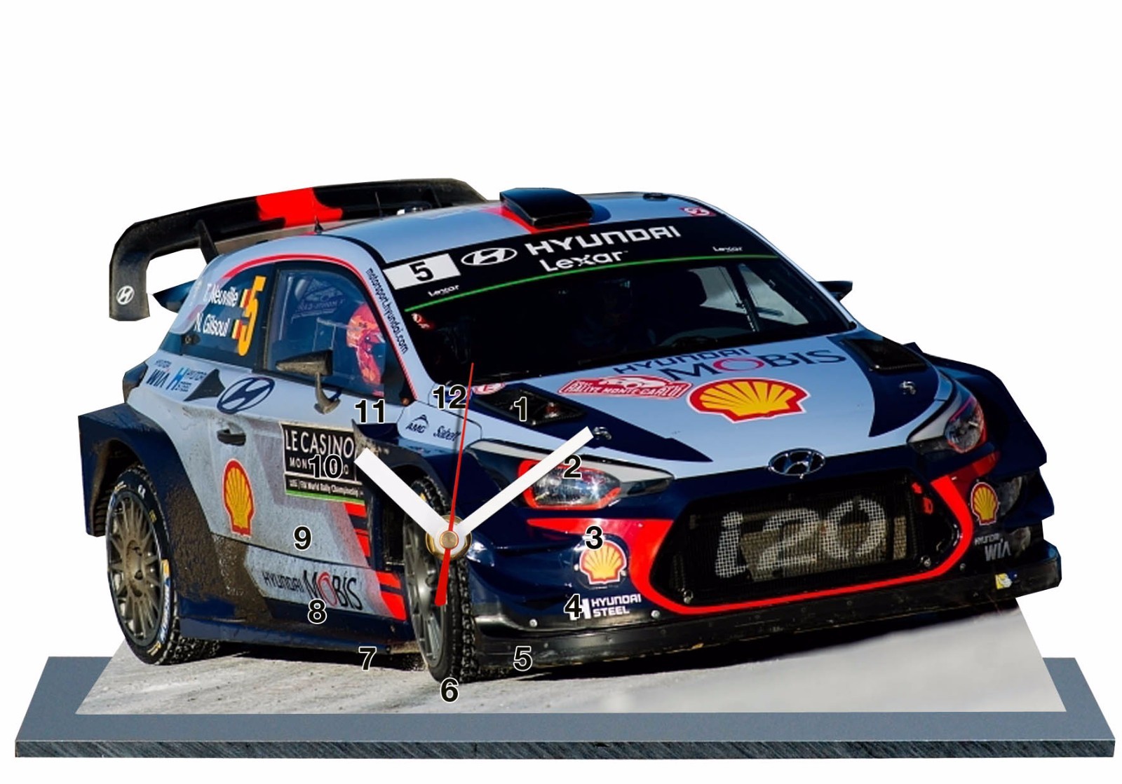 Horloge de bureau Hyundai i20 WRC miniature Neuville décor de salon