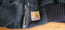 Carhartt J13 BLK Active Jacket 2X Black Duck Canvas Red Quilt Lined Workwear